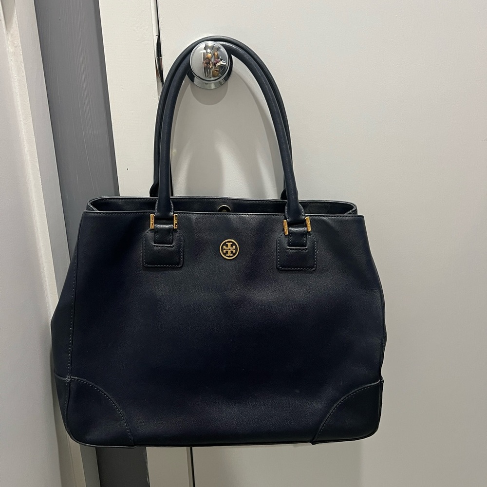 Tory Burch Navy Work Tote Bag